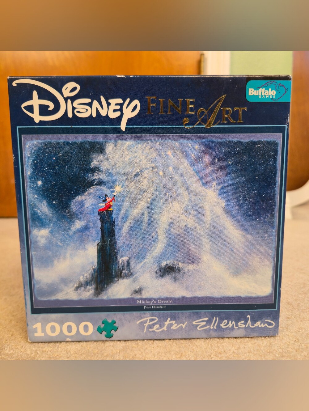 Disney Fine Art 1000 Piece Puzzle Mickey's Dream By Peter Ellenshaw WITH POSTER